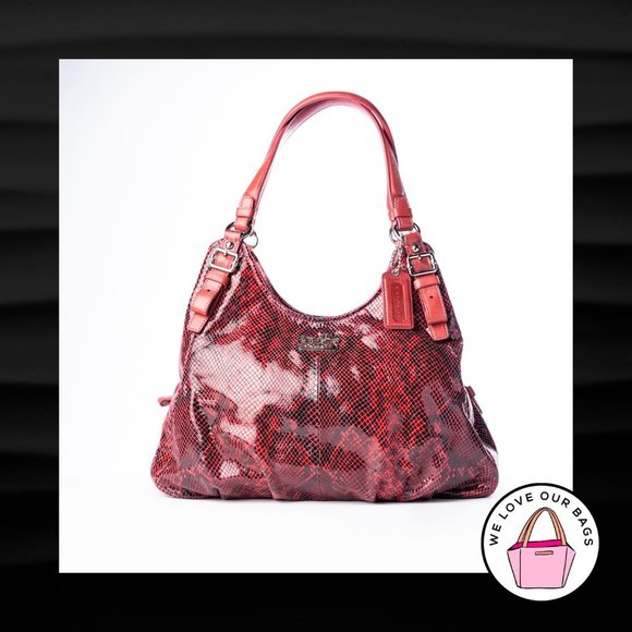 WOW SAMPLE COACH MADISON MAGGIE EXOTIC SNAKESKIN PYTHON LEATHER HOBO BAG PURSE